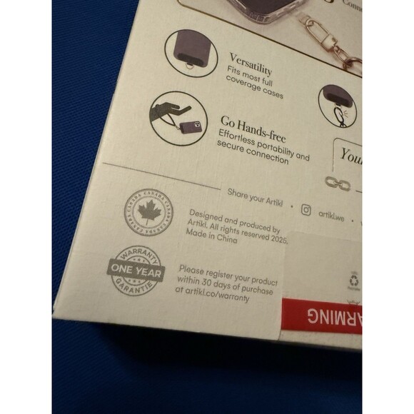 Artikl Wristlet Phone Strap White 11.8" Gold Compatible W/all The Smartphones - Picture 6 of 8